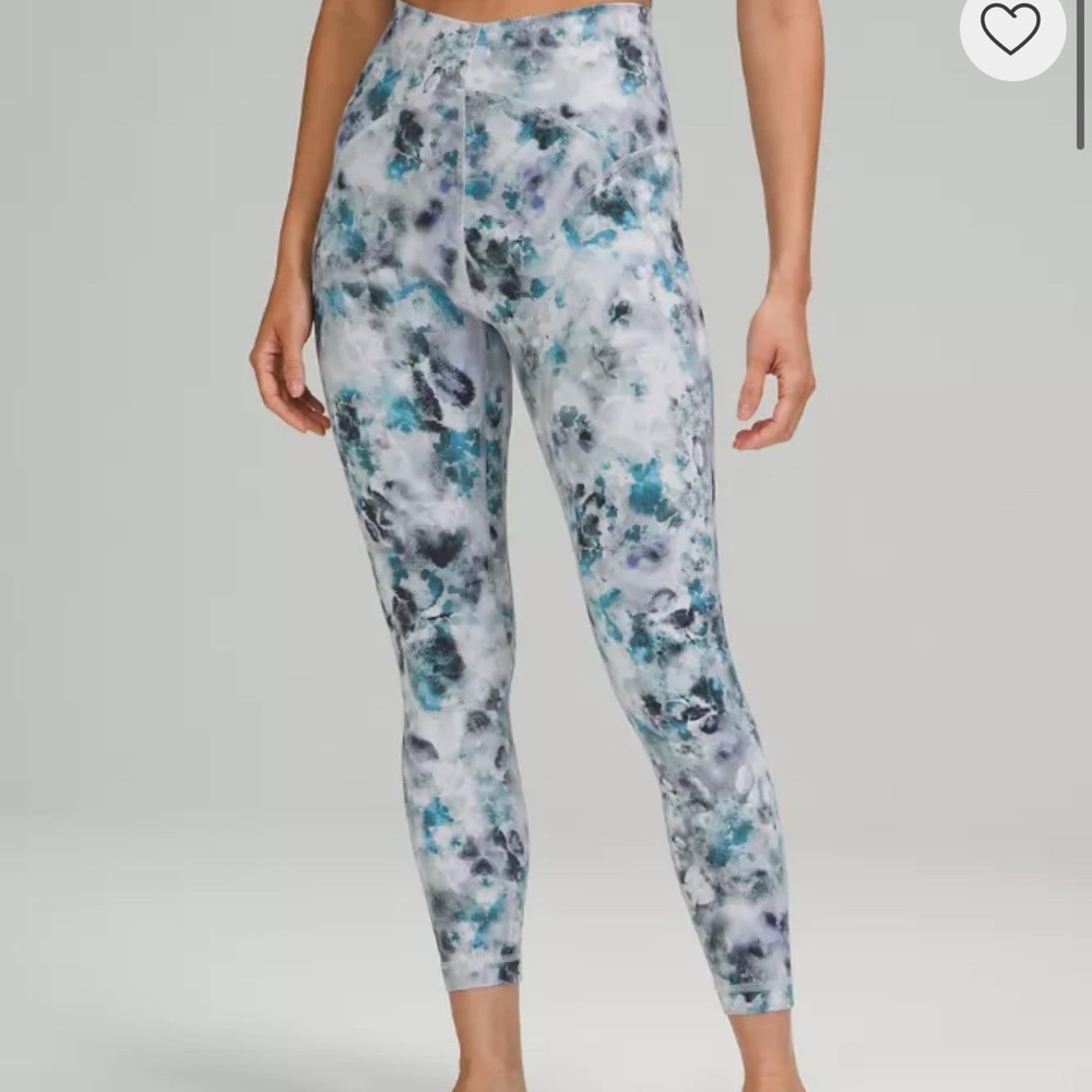 lululemon athletica Blue and Gray Patterned Leggings kaleidafloral